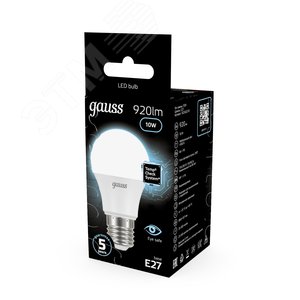 Лампа светодиодная LED 10 Вт 920 лм 4100К А60 груша нейтральный E27 AC 220В Black - фото 14