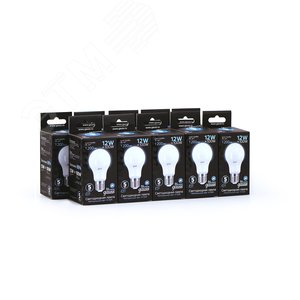 Лампа светодиодная LED 12 Вт 1200х100х60 (груша) нейтральный Black 102502212 GAUSS - 4