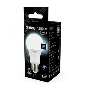 Лампа светодиодная LED 12 Вт 1200 лм 4100К А60 груша нейтральный E27 AC 220В Black - фото 14