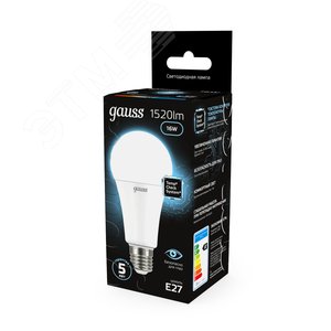 Лампа светодиодная LED 16 Вт 1520 лм 4100К А60 груша нейтральный E27 AC 220В Black - фото 13