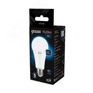 Лампа светодиодная LED 16 Вт 1520 лм 6500К А60 груша холодный E27 AC 220В Black - фото 15