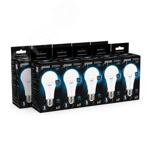 Лампа светодиодная LED 22 Вт 2000 лм 6500К А70 груша холодный E27 AC 220В Black - фото 13