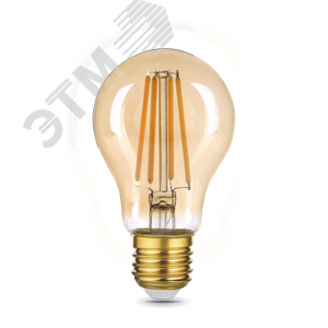 Лампа светодиодная филаментная LED 10 Вт 820 лм 2400К AC185-265В E27 А60 (груша) теплая золотистая колба Black Filament Gauss