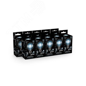 Лампа светодиодная филаментная LED 6 Вт 630 лм 4100К AC185-265В E27 А60 (груша) нейтральный Black Filament 102802206 GAUSS - 5