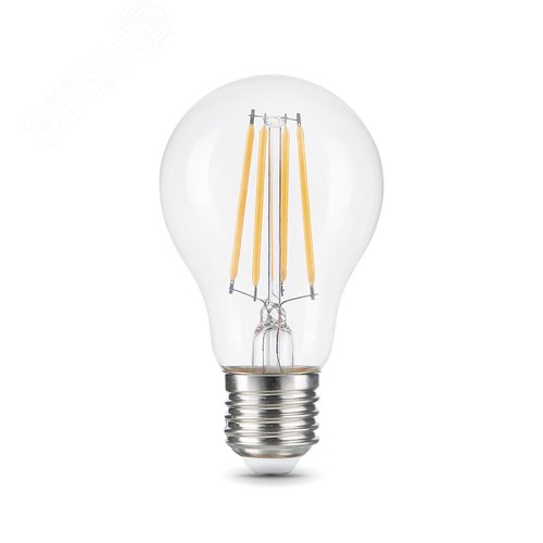 Лампа светодиодная филаментная LED 12 Вт 1250 лм 4100К А60 груша нейтральный E27 AC 220В прозрачная колба Black Filament - фото 1
