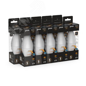 Лампа светодиодная LED 7 Вт 560 лм 3000К свеча теплый E14 AC 220В диммируемая Black - фото 3