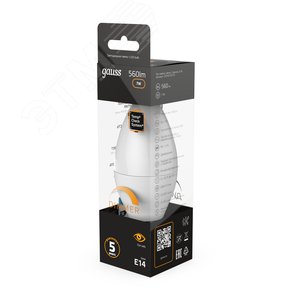 Лампа светодиодная LED 7 Вт 560 лм 3000К свеча теплый E14 AC 220В диммируемая Black - фото 5