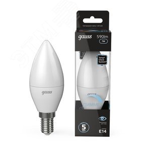 Лампа светодиодная LED 7 Вт 590 лм 4100К свеча нейтральный E14 AC 220В диммируемая Black - фото 2