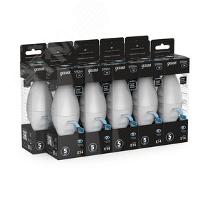 Лампа светодиодная LED 7 Вт 590 лм 4100К свеча нейтральный E14 AC 220В диммируемая Black - фото 3