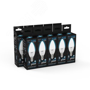 Лампа светодиодная LED 6.5 Вт 550 лм 6500К свеча холодный E14 AC 220В Black - фото 12