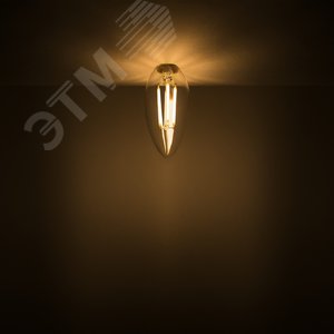 Лампа светодиодная филаментная LED 4.5 Вт 400 лм 2700К свеча теплый E14 AC 220В прозрачная колба Basic - фото 3