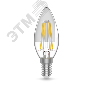 Лампа светодиодная филаментная LED 4.5 Вт 400 лм 2700К AC180-240В E14 свеча теплая Basic