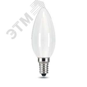 Лампа светодиодная филаментная LED 5 Вт 420 Лм 2700К E14 свеча теплая milky (матовая) Black Filament Gauss