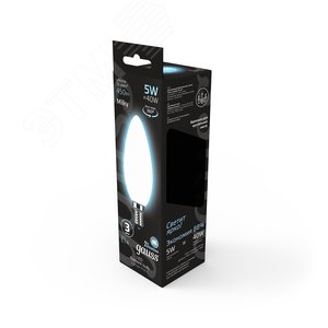 Лампа светодиодная филаментная LED 5 Вт 450 лм 4100К свеча нейтральный E14 AC 220В матовая колба Black Filament - фото 5