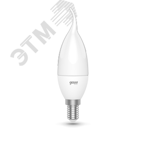 Лампа светодиодная LED 5.5 Вт 400 лм 3000К AC180-240В E14 свеча теплая  Basic Gauss