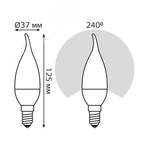 Лампа светодиодная LED 5.5 Вт 400 лм 3000К свеча на ветру теплый E14 AC 220В Basic - фото 7