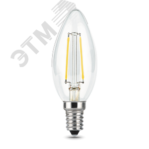 Лампа светодиодная филаментная LED 5 Вт 420 лм 2700К AC185-265В E14 свеча теплая диммируемая Black Filament Gauss