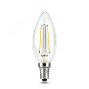 Лампа светодиодная филаментная LED 5 Вт 420 лм 2700К AC185-265В E14 свеча теплая Black Filament 103801105 GAUSS - 4