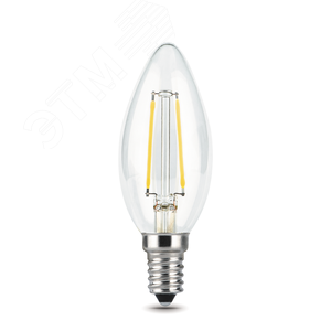 Лампа светодиодная филаментная LED 5 Вт 420 лм 2700К AC185-265В E14 свеча теплая  Black Filament Gauss
