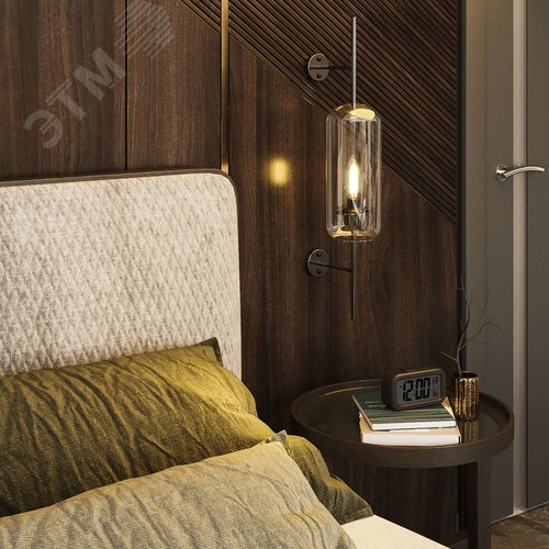 Лампа светодиодная филаментная LED 5 Вт 420 лм 2700К свеча теплый E14 AC 220В прозрачная колба Black Filament - фото 14