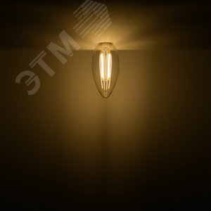 Лампа светодиодная филаментная LED 11 Вт 810 лм 2700К AC185-265В E14 свеча теплая  Black Filament Gauss 103801111 GAUSS - 4