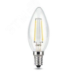 Лампа светодиодная филаментная LED 5 Вт 450 лм 4100К AC185-265В E14 свеча нейтральный диммируемая Black Filament 103801205-D GAUSS - 6