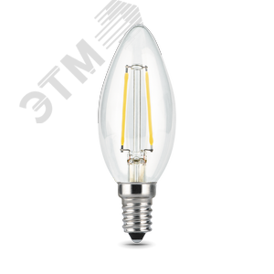 Лампа светодиодная филаментная LED 5 Вт 450 лм 4100К AC185-265В E14 свеча нейтральный диммируемая Black Filament