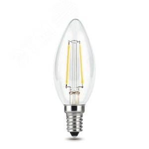 Лампа светодиодная филаментная LED 5 Вт 450 лм 4100К AC185-265В E14 свеча нейтральный  Black Filament Gauss 103801205 GAUSS - 4