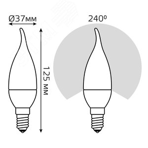 Лампа светодиодная LED 6.5 Вт 520 лм 3000К AC150-265В E14 свеча теплая Black 104101107 GAUSS - 7