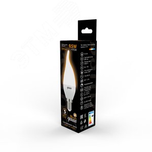 Лампа светодиодная LED 9.5 Вт 890 лм 3000К AC150-265В E14 свеча теплая Black 104101110 GAUSS - 6