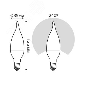Лампа светодиодная LED 9.5 Вт 950 лм 4100К AC150-265В E14 свеча нейтральный Black 104101210 GAUSS - 7