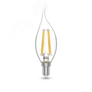 Лампа светодиодная филаментная LED 5.5 Вт 530 лм 4100К AC180-240В E14 свеча нейтральный (промоупаковка 3 лампы) Basic Gauss