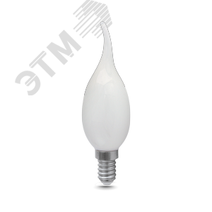 Лампа светодиодная филаментная LED 5 Вт 420 лм 2700К AC185-265В E14 свеча теплая матовая колба Black Filament