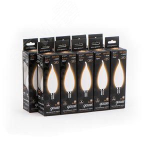 Лампа светодиодная филаментная LED 5 Вт 420 лм 2700К свеча на ветру теплый E14 AC 220В матовая колба Black Filament - фото 3