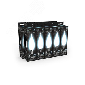 Лампа светодиодная филаментная LED 5 Вт 450 лм 4100К свеча на ветру нейтральный E14 AC 220В матовая колба Black Filament - фото 3