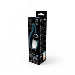 Лампа светодиодная филаментная LED 9 Вт 610 лм 4100К свеча на ветру нейтральный E14 AC 220В матовая колба диммируемая Black Filament - фото 4