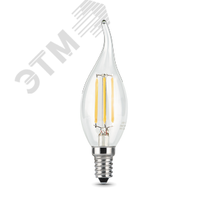 Лампа светодиодная филаментная LED 5 Вт 420 лм 2700К AC185-265В E14 свеча теплая диммируемая Black Filament Gauss