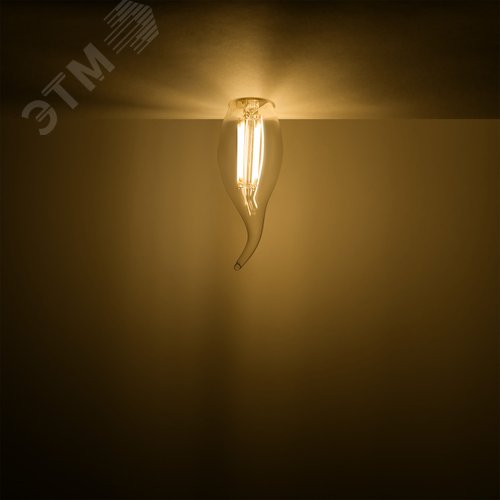 Лампа светодиодная филаментная LED 11 Вт 810 лм 2700К свеча на ветру теплый E14 AC 220В прозрачная колба Black Filament - фото 16