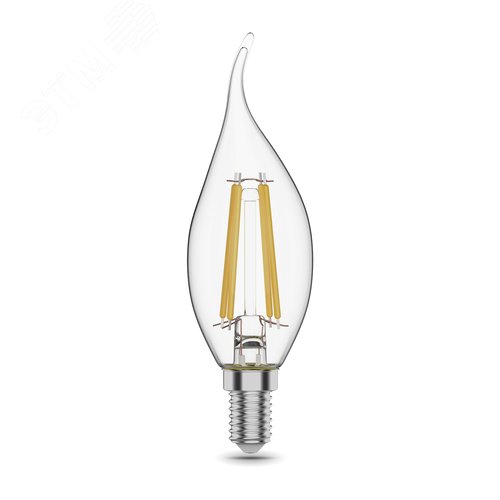 Лампа светодиодная филаментная LED 11 Вт 810 лм 2700К свеча на ветру теплый E14 AC 220В прозрачная колба Black Filament - фото 1