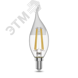 Лампа светодиодная филаментная LED 11 Вт 810 Лм 2700К E14 свеча на ветру теплая Black Filament Gauss