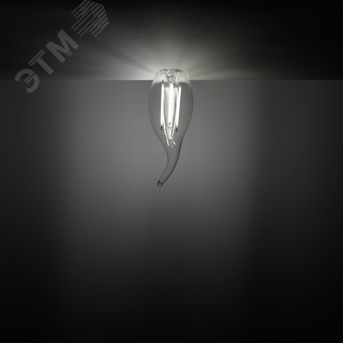 Лампа светодиодная филаментная LED 11 Вт 830 лм 4100К свеча на ветру нейтральный E14 AC 220В прозрачная колба Black Filament - фото 16