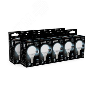 Лампа светодиодная LED 6.5 Вт 550 лм 4100К шар P45 нейтральный E14 AC 220В Black - фото 12