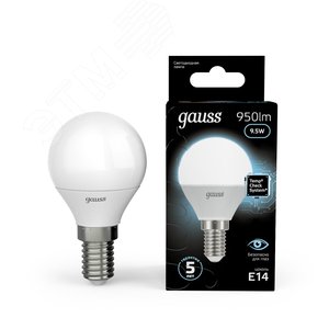 Лампа светодиодная LED 9.5 Вт 950 лм 4100К шар P45 нейтральный E14 AC 220В Black - фото 11