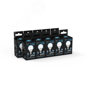 Лампа светодиодная LED 6.5 Вт 550 лм 6500К шар P45 холодный E14 AC 220В Black - фото 13