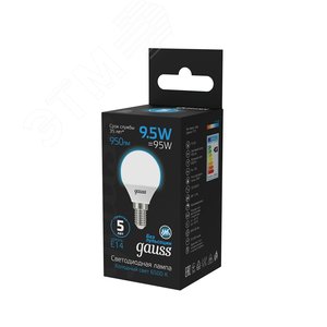Лампа светодиодная LED 9.5 Вт 950 лм 6500К шар P45 холодный E14 AC 220В Black - фото 14