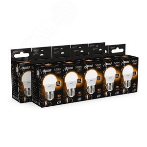 Лампа светодиодная LED 6.5 Вт 520 лм 3000К шар P45 теплый E27 AC 220В Black - фото 12