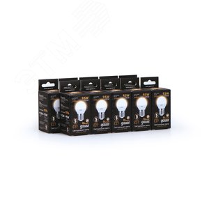 Лампа светодиодная LED 9.5 Вт 890 лм 3000К AC150-265В E27 шар P45 теплая  Black Gauss 105102110 GAUSS - 4