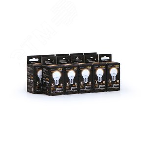 Лампа светодиодная LED 9.5 Вт 890 лм 3000К AC150-265В E27 шар P45 теплая  Black Gauss 105102110 GAUSS - 6
