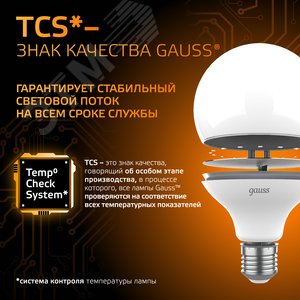 Лампа светодиодная LED 16 Вт 1480 лм 3000К шар G95 теплый E27 AC 220В Black - фото 9
