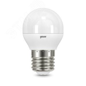 Лампа светодиодная LED 7 Вт 550 лм 4100К AC150-265В E27 шар P45 нейтральный шаговое диммирование выключателем Black 105102207-S GAUSS - 3